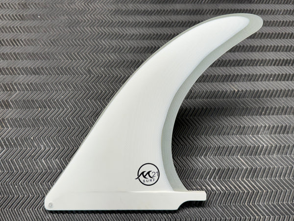 4A Center Fin 9" White Clear Edge Matte Finish